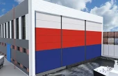 Ангарные ворота мультисекционные шторного типа